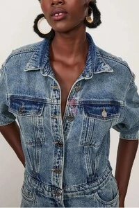 Vestido jeans longo com fenda Animale