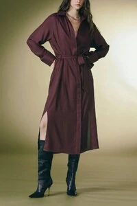 Vestido de crepe midi com vista botões Animale