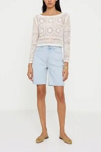 Blusa crochê manga longa mandala Kwi