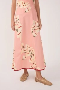 Saia cropped tricoline estampa antúrio Dress to