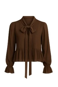 Blusa de chifon com amarração Kwi