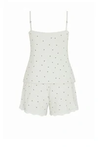 Pijama Feminino Short doll alça detalhe em renda verde claro Kwi