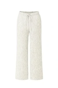 Calça pantalona feminina em crepe seersucker Kwi