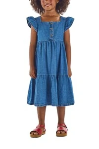 Vestido jeans com babados Up Baby