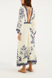 Vestido midi mar de ondas Farm