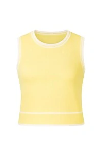 Regata em tricot com detalhes canelados Kwi