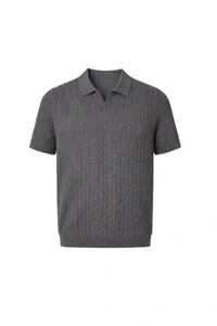 Polo masculina em retilinea texturizada Kwi