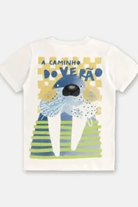 Conjunto camiseta meia malha e calça viscolinho Três e Já