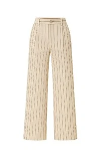 Calça alfaiataria pantalona listrada Kwi