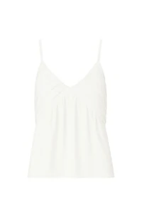 Blusa feminina alça fina com pregas Kwi