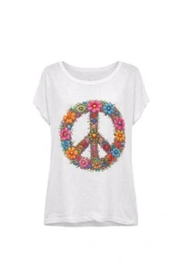 Blusa yoga paz e amor em malha flamê Kwi