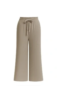 Calça pantalona em malha com amarração Kwi