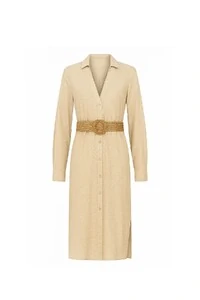 Vestido chemise feminino com cinto Kwi