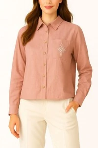 Camisa com bolso feminina Kwi