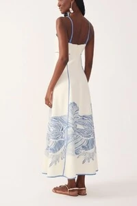 Vestido cropped linho estampa mergulho Dress to