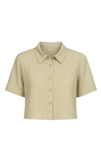 Camisa cropped manga curta Kwi