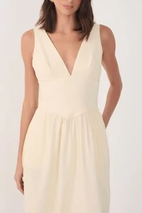 Vestido cropped linho pala larga Dress to