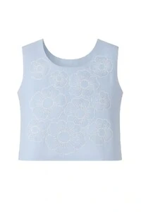 Blusa com bordado floral Kwi