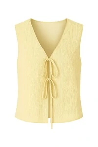 Blusa amarração em crepe seersucker Kwi