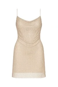 Vestido curto rede brilho Kwi