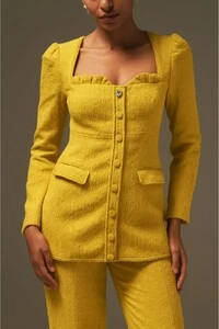 Blazer tweed decote avio Rock Lola