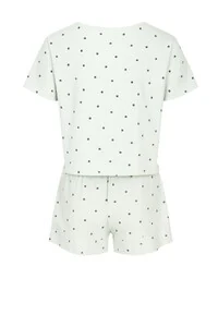 Pijama Feminino Short doll manga curta verde claro Kwi
