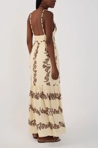 Vestido longo cambraia estampa inspira Dress to