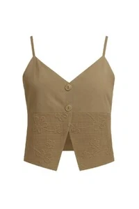 Blusa de alça c/ renda na barra Kwi