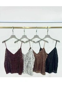 Blusa alça em paetê Kwi