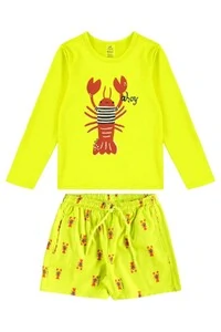 Conjunto camiseta malha uv fps+50 e short microfibra Up Baby