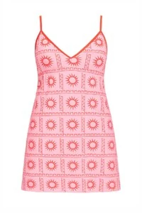 Pijama feminino Camisola alça rosa Kwi