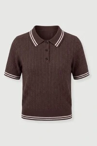 Polo feminina em tricot texturizado Kwi