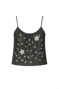 Blusa de alça fina com detalhe bordado Kwi