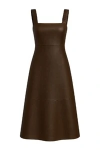 Vestido midi em courino Kwi