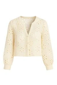 Camisa cropped guipir c/ transparência Kwi