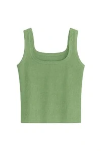 Regata fresh decote quadrado tricot Kwi