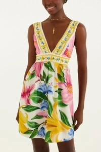 Vestido curto floral malu Farm