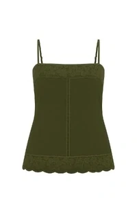 Blusa alça algodão com renda Kwi