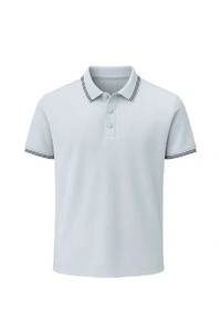 Polo masculina com detalhe na gola e manga Kwi