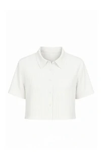 Camisa cropped manga curta Kwi