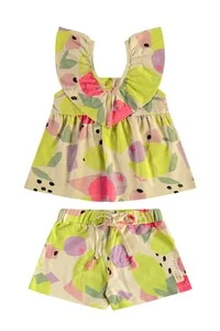 Conjunto blusa e short em malha flame Up Baby