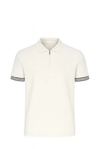 Polo masculina com zíper e detalhe na manga Kwi