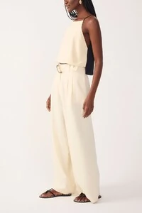 Calça linho pantalona fivela miçanga Dress to