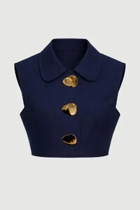 Colete alfaiataria com broches orgânicos Kwi