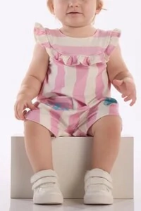 Vestido manga curta em cotton Três e Já