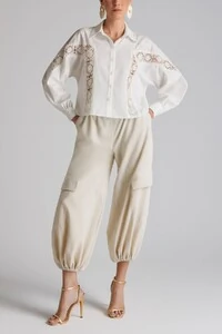 Camisa aura tricoline off white Rock Lola