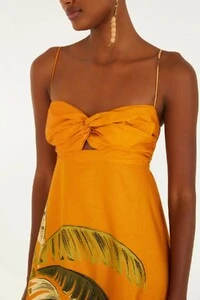 Vestido itacare coqueiro laranja Farm