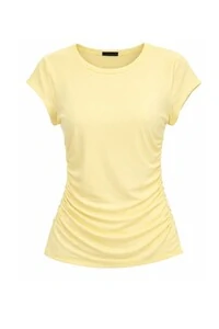 Blusa poliamida franzido lateral Kwi