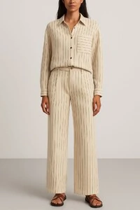 Camisa listrada com bolso Kwi