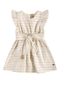 Vestido em tecido e meia malha Up Baby